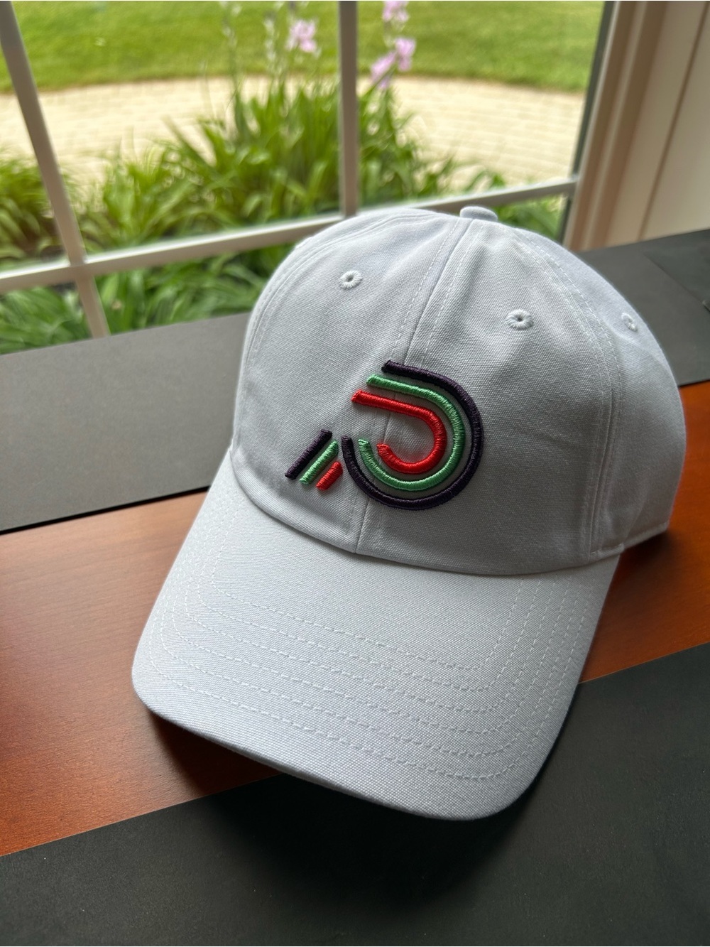 CrossFit Podium White Baseball Cap with Colorful Embroidered Logo